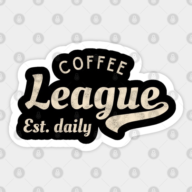 Coffee League – Vintage Varsity Style for Coffee Addicts Sticker by Stylecombinator